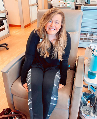 Caitlin in treatment chair