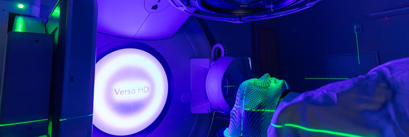 Patient getting radiation therapy